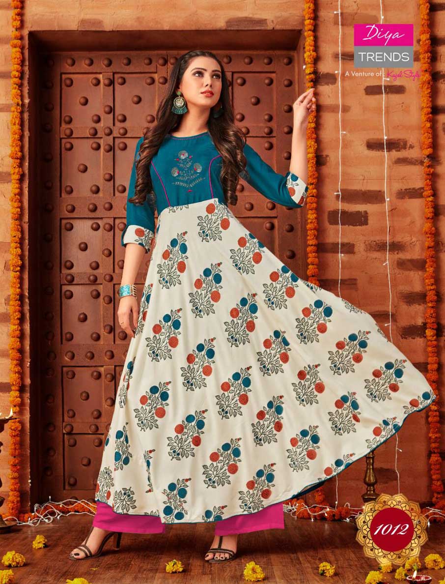 Galleria's Vol-1 Diya Trends Rayon Embroidery Print Kurtis Galleria's Vol-1 Diya Trends Rayon Embroidery Print Kurtis